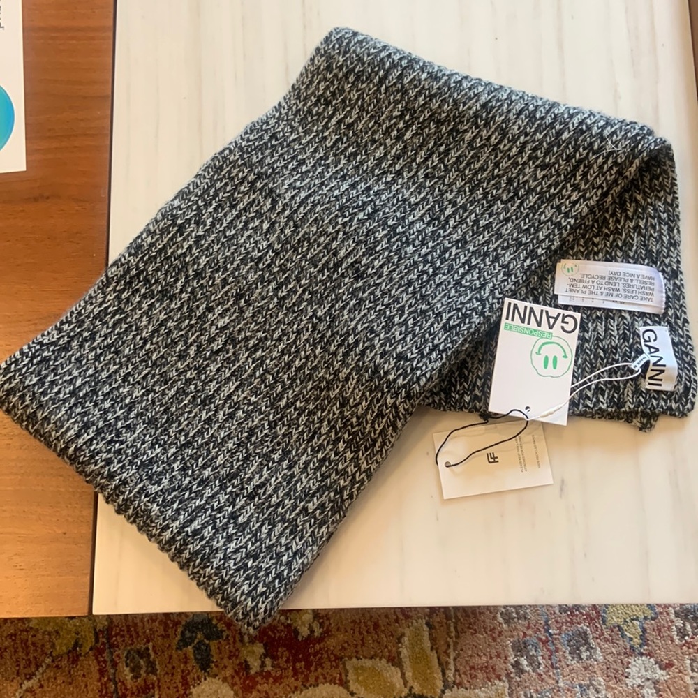 Ganni Wood Blended Scarf
